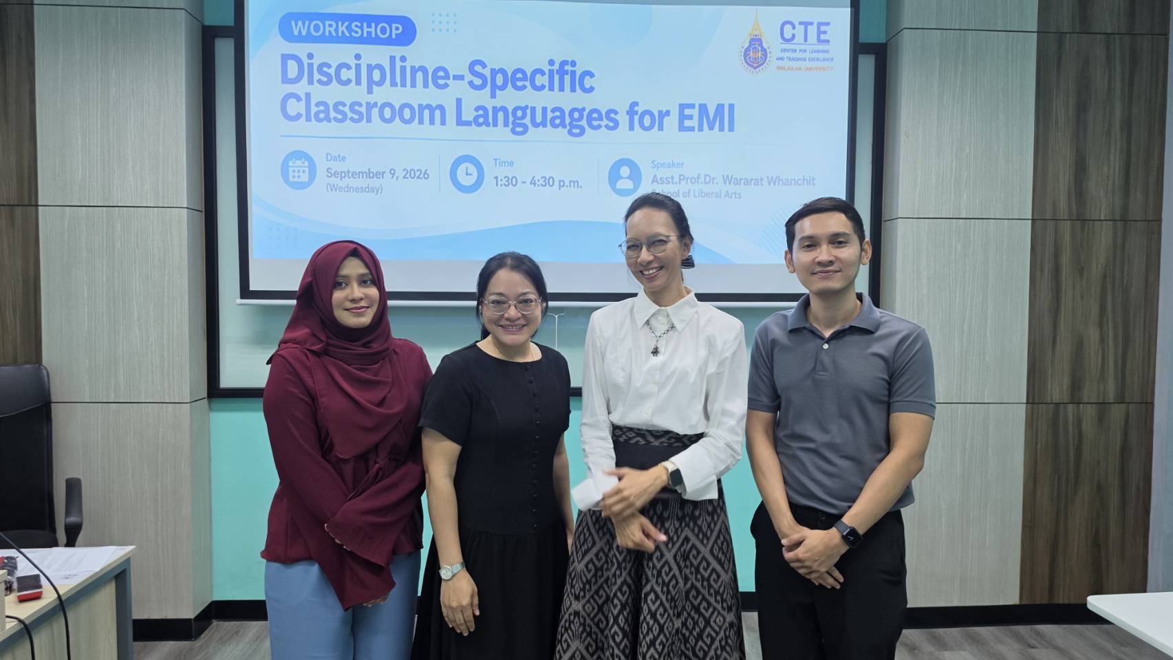 ศคร. จัดอบรมหลักสูตร "Discipline-Specific Classroom Languages for EMI" เมื่อวันที่ 9 กันยายน 2569 